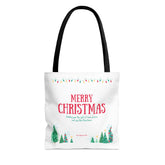 Merry Christmas Tote Bags White, Reusable Canvas Tote Bags, Available in Different Size - Infinite Pack